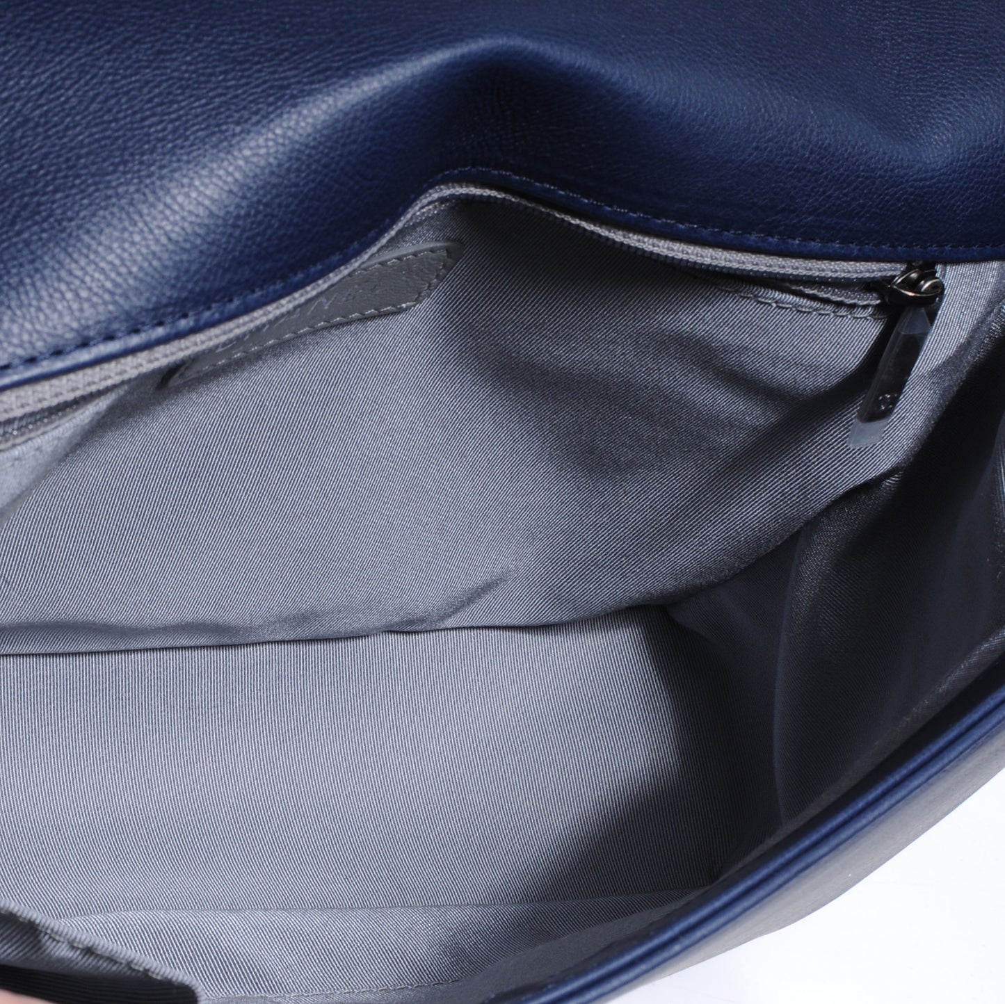 Lambskin Quilted Large Boy Flap Marine