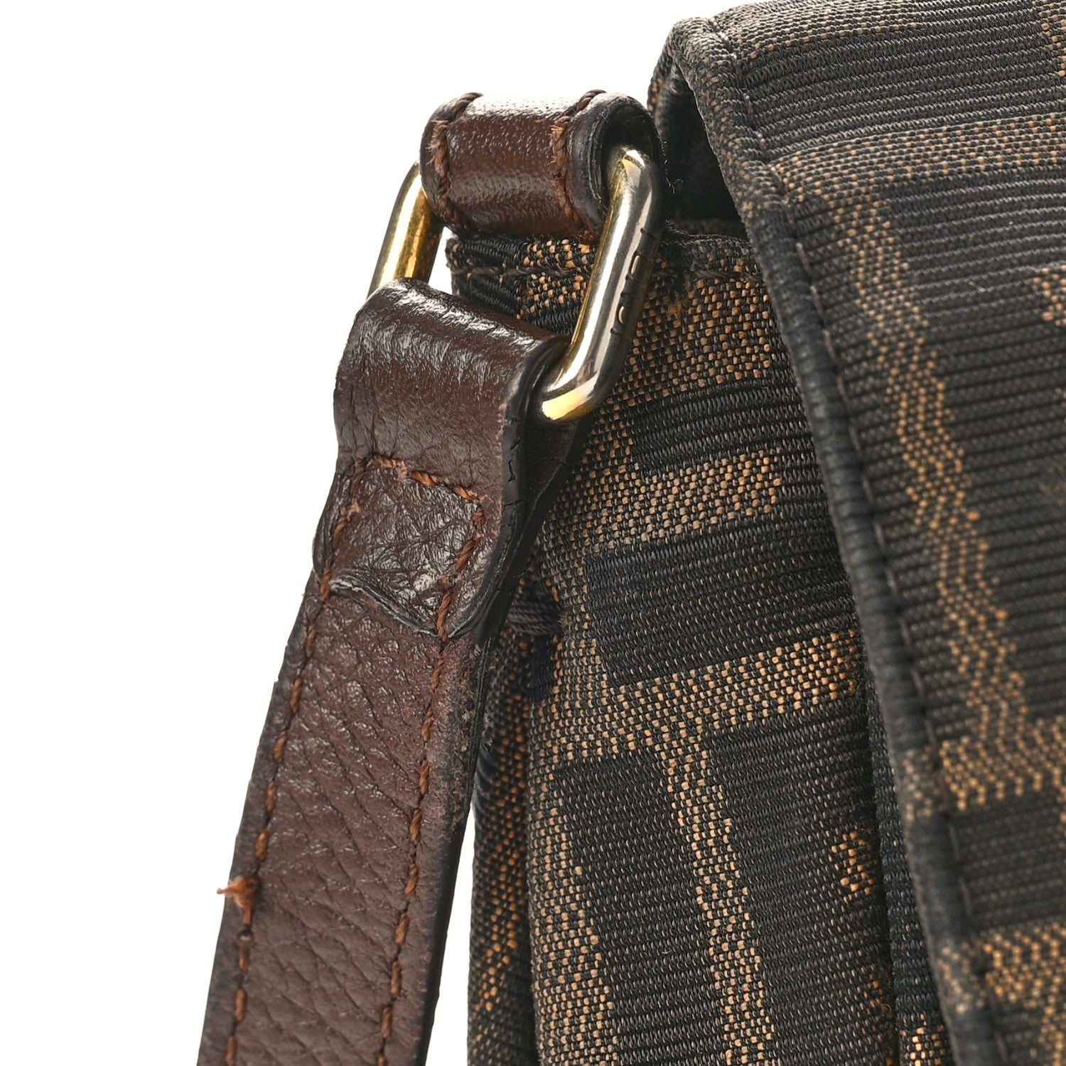 Fendi Zucca Vitello Artic Mini Messenger Bag Tobacco Castagna 10 of 13