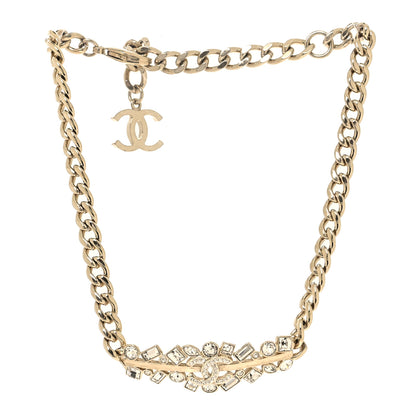 Chanel Crystal CC Link Choker Necklace Gold 3 of 5