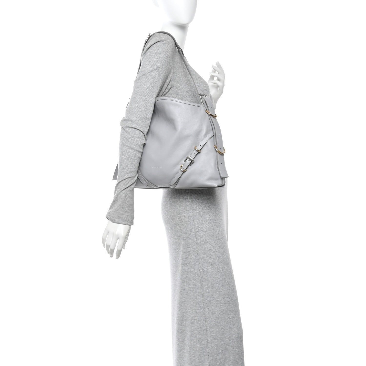 Givenchy Calfskin Medium Voyou Bag Light Grey 2 of 10