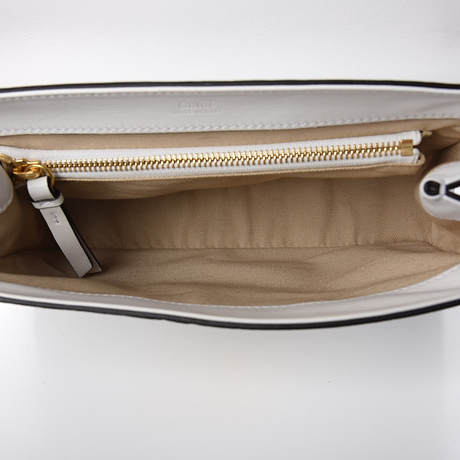 Chloe Calfskin Crocodile Embossed Small C Double Carry Brilliant White 5 of 12