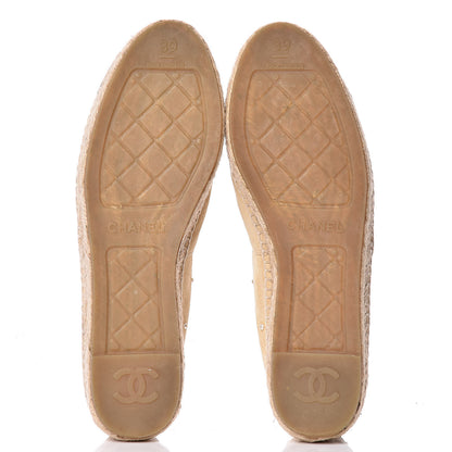 Chanel Suede Pearl CC Espadrilles 39 Beige 11 of 13
