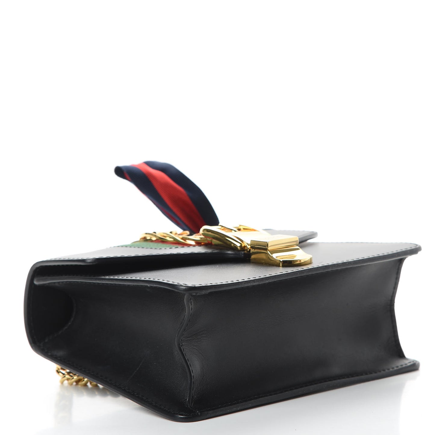 Calfskin Mini Sylvie Chain Shoulder Bag Black