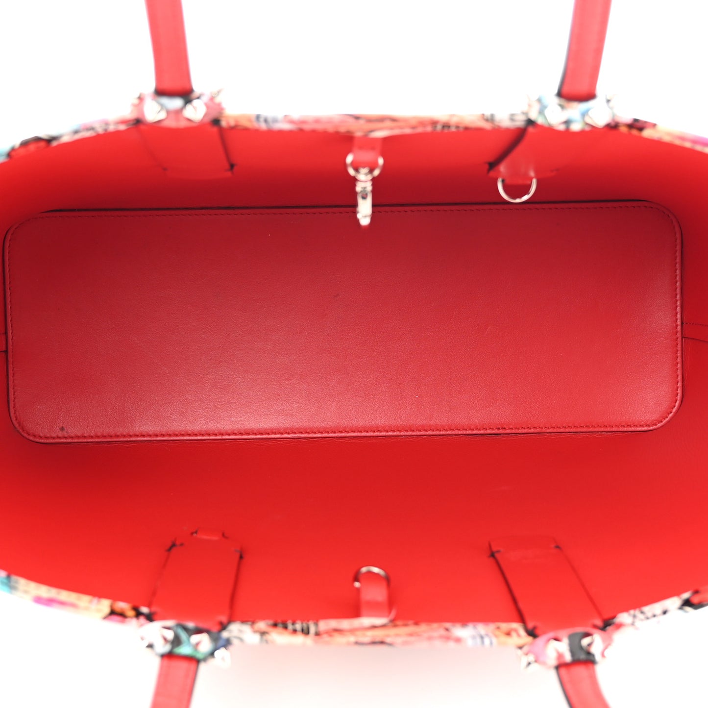 Patent Calfskin Small Oh Xtian Cabata Tote Red