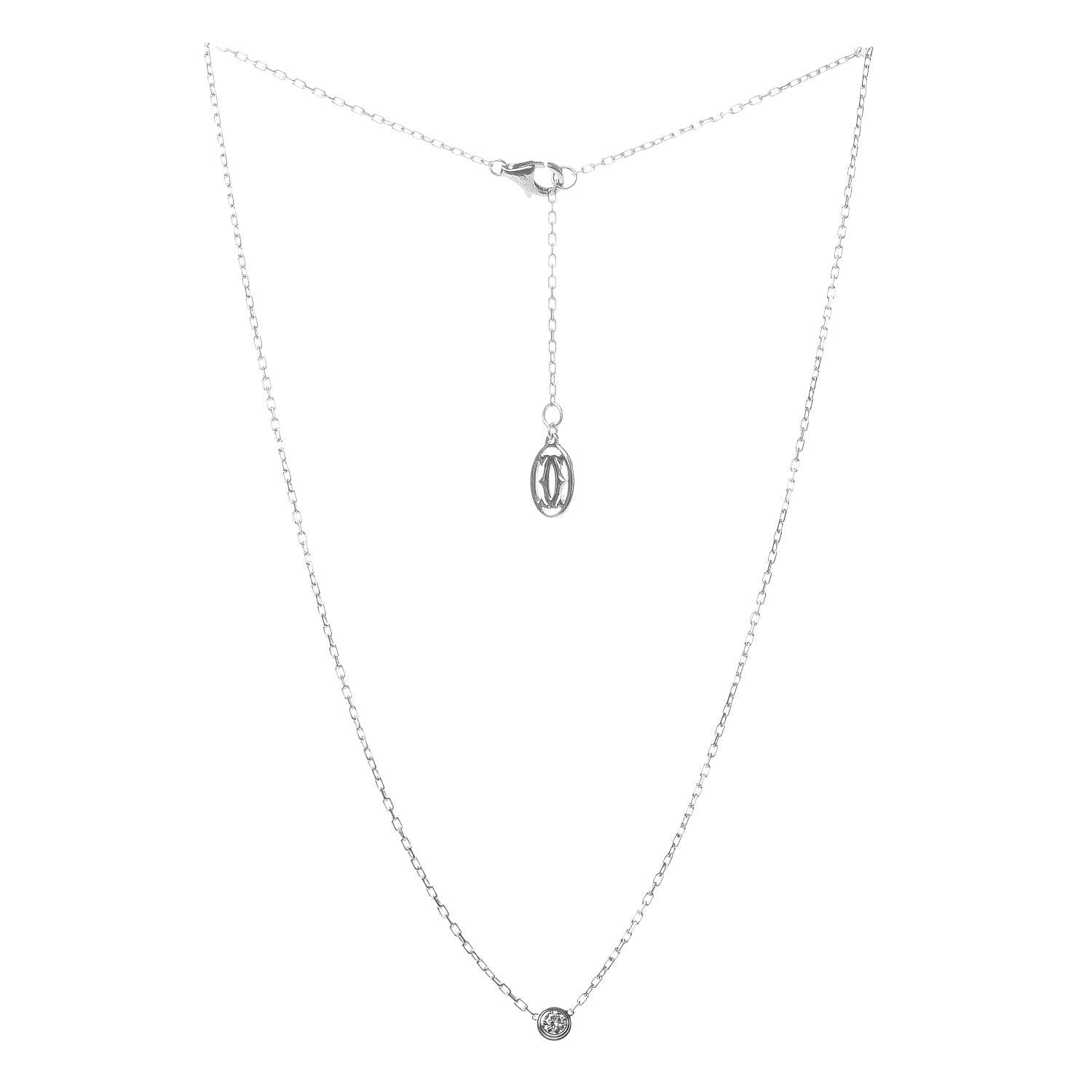 Cartier 18K White Gold Diamond SM D'Amour Pendant Necklace 3 of 5