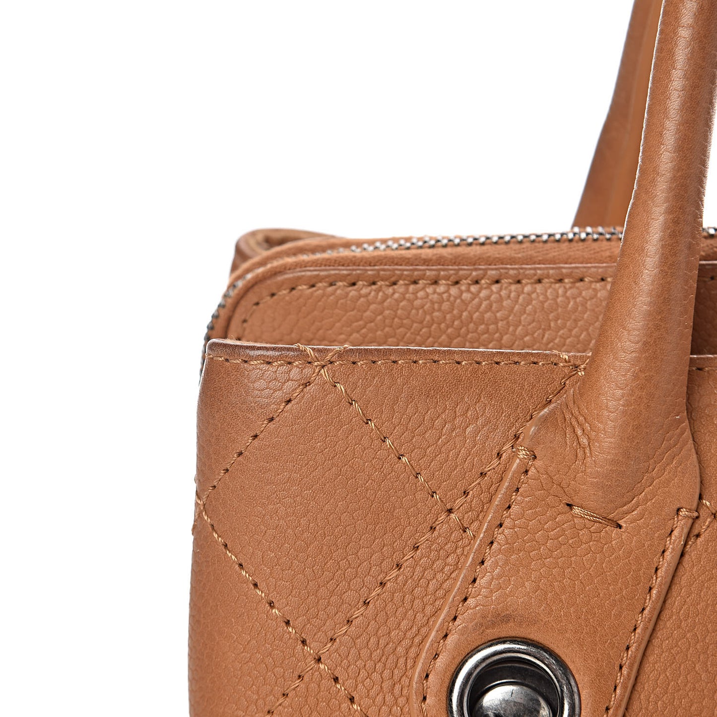 Grained Vegetal Calfskin Small Urban Shopping Tote Camel