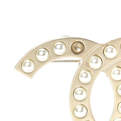 Chanel Pearl CC Brooch Pin Gold 6 of 8
