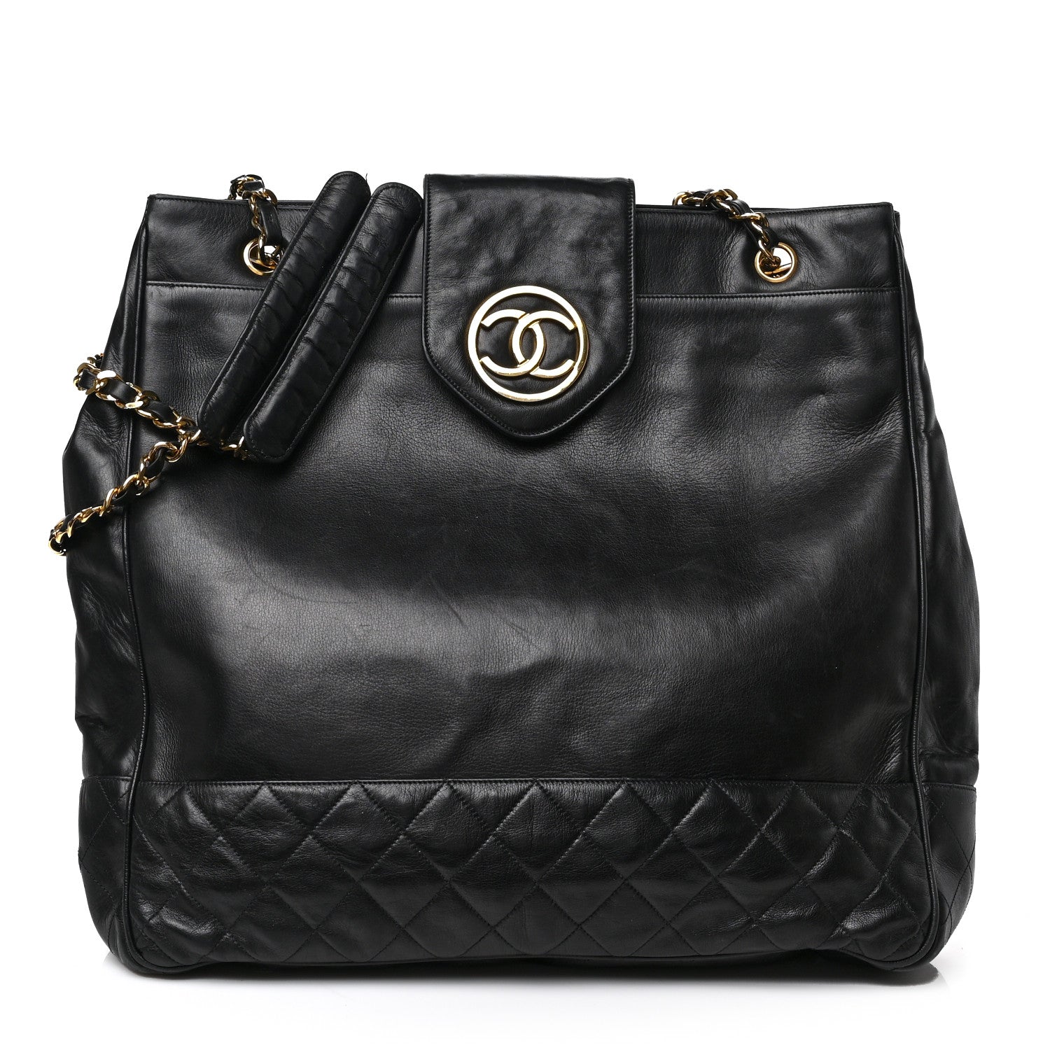 Chanel Lambskin Quilted Shopping Tote Black 1 of 8
