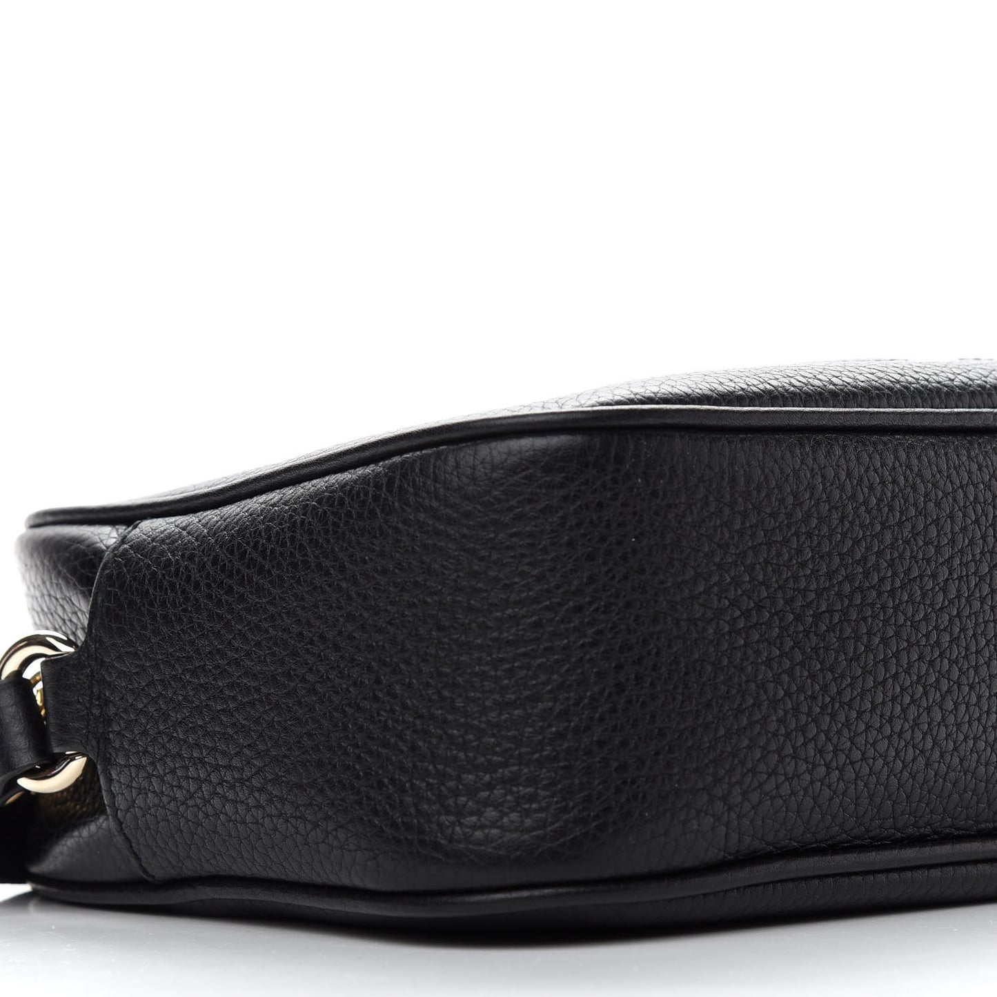 Pebbled Calfskin Small Soho Disco Bag Black