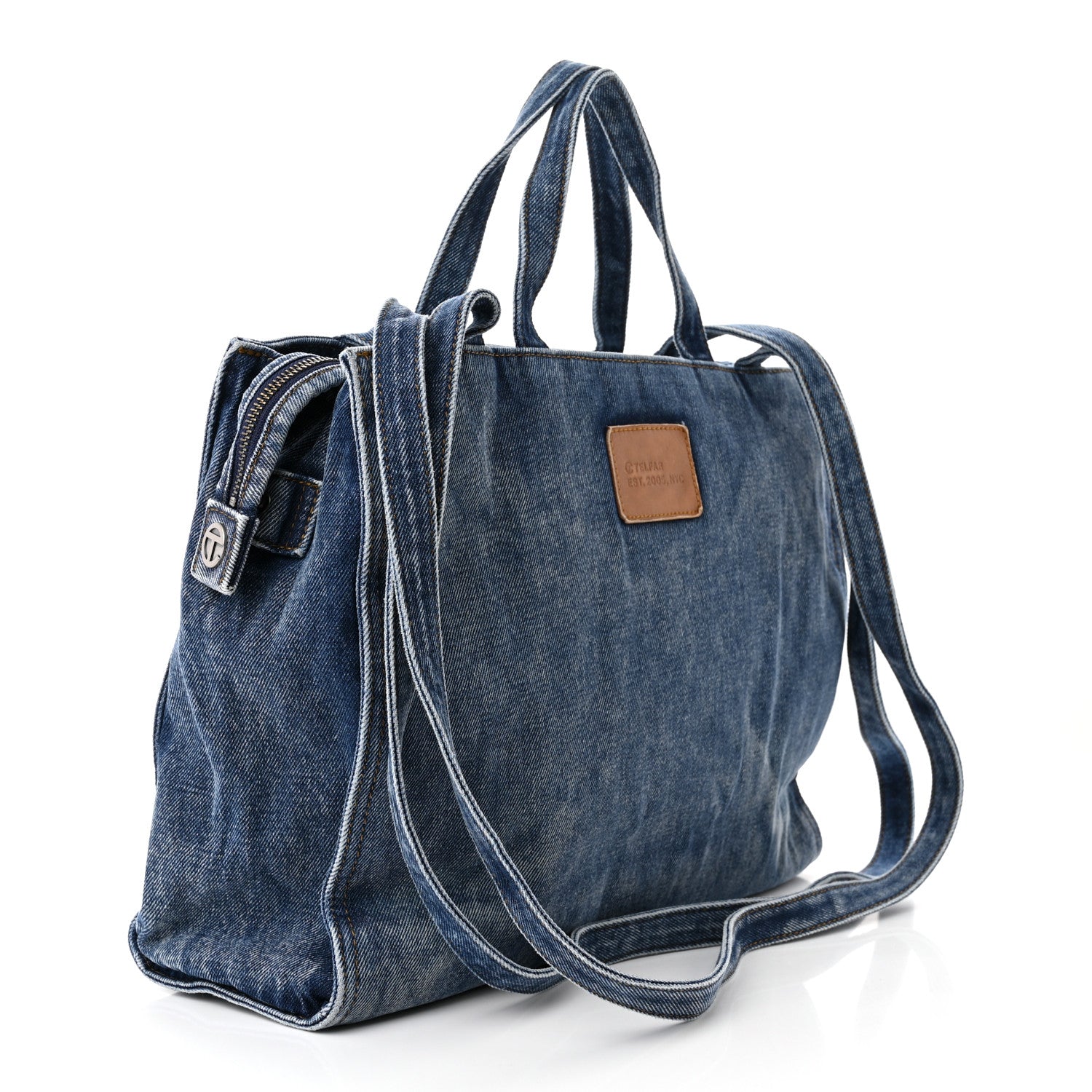 Telfar Denim Medium Shopping Bag Blue 3 of 10