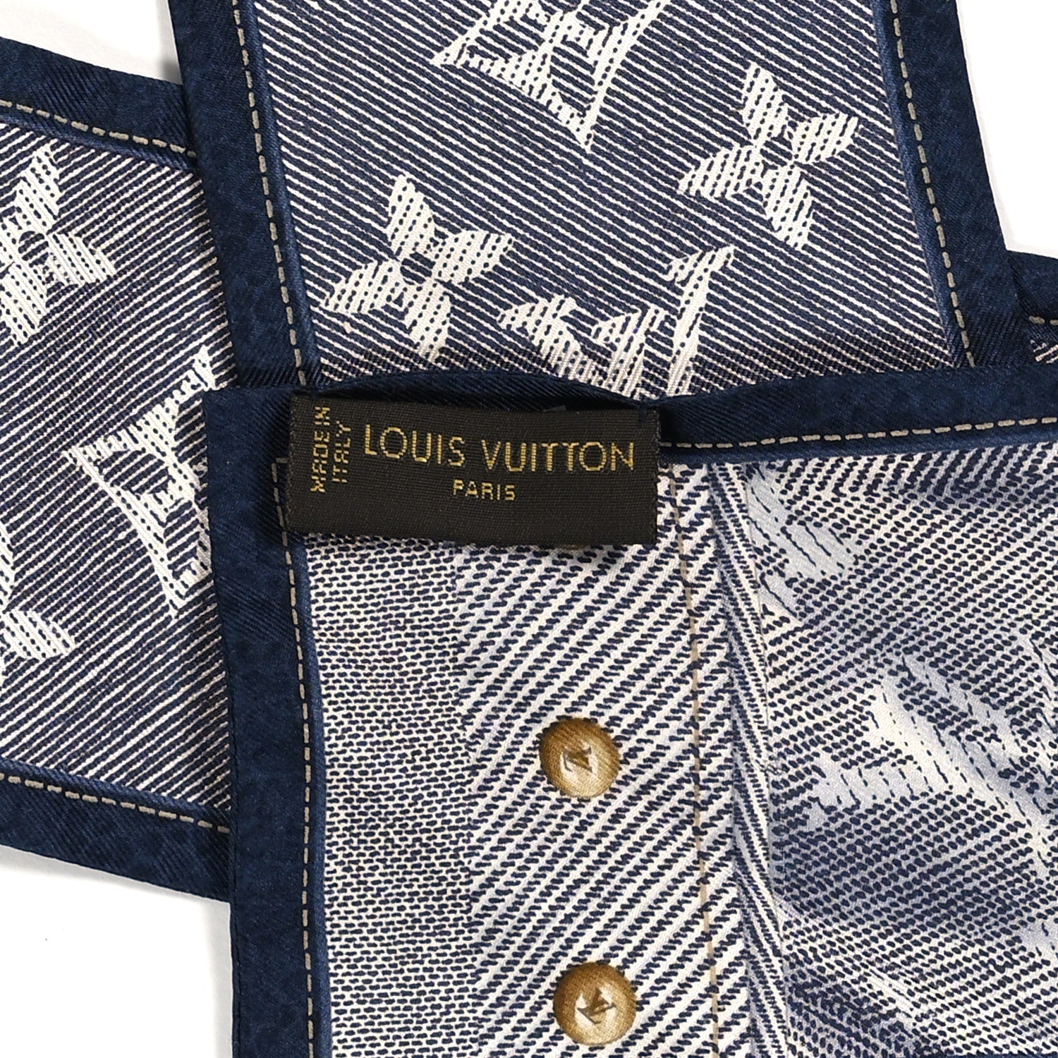 Louis Vuitton Silk Monogram New Denim Bandeau Marine 3 of 3
