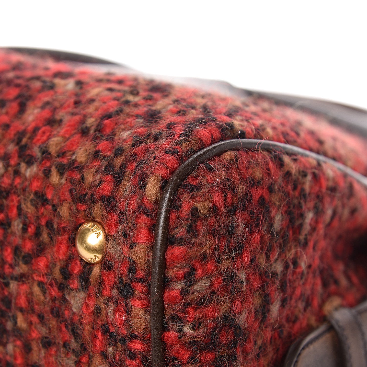 Prada Tessuto Tweed Vitello Bowling Bag Lacca Knicker 14 of 17
