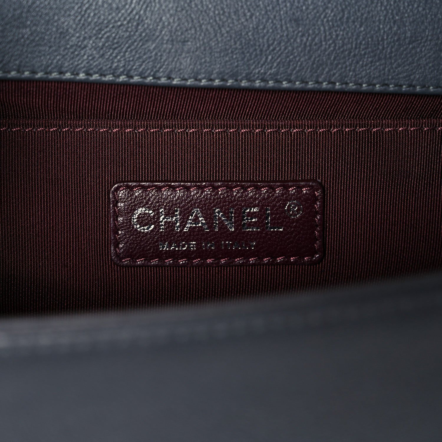 Chanel Calfskin Double Stitch Medium Boy Flap Grey 10 of 13