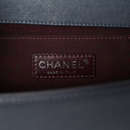 Chanel Calfskin Double Stitch Medium Boy Flap Grey 10 of 13