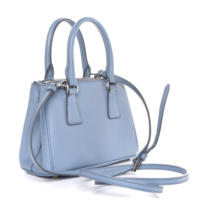 Prada Saffiano Mini Galleria Double Zip Tote Astrale 3 of 8