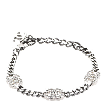 Chanel Crystal CC Chain Bracelet Silver 1 of 5
