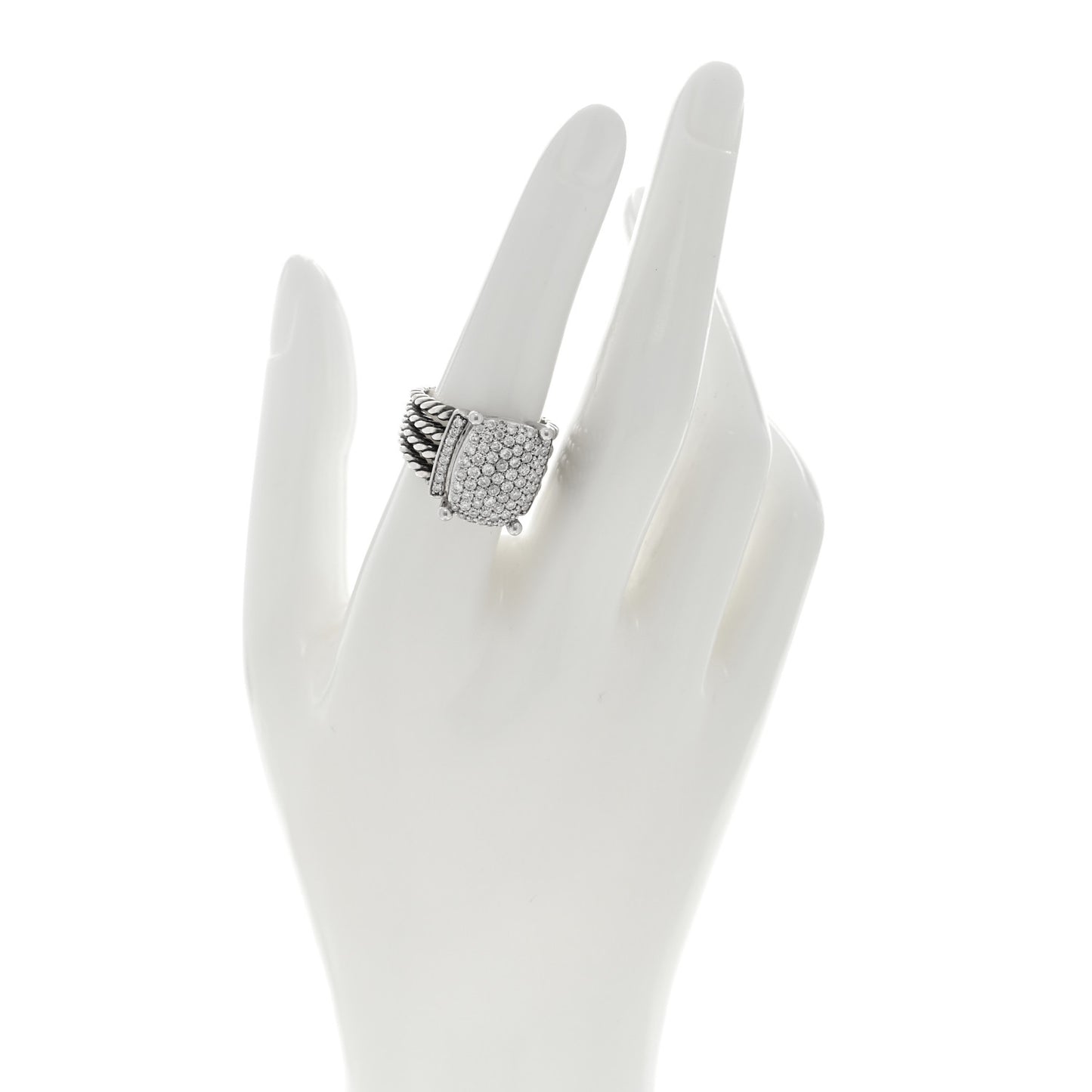 Sterling Silver Diamond 16mm Wheaton Ring 54 7