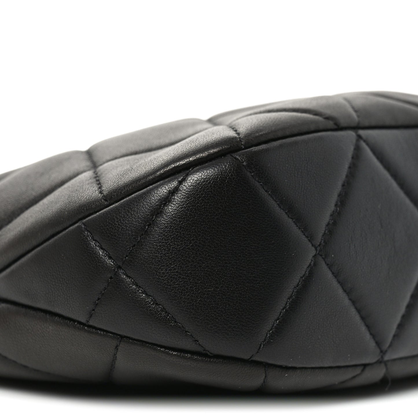 Lambskin Quilted CC Chain Hobo Black