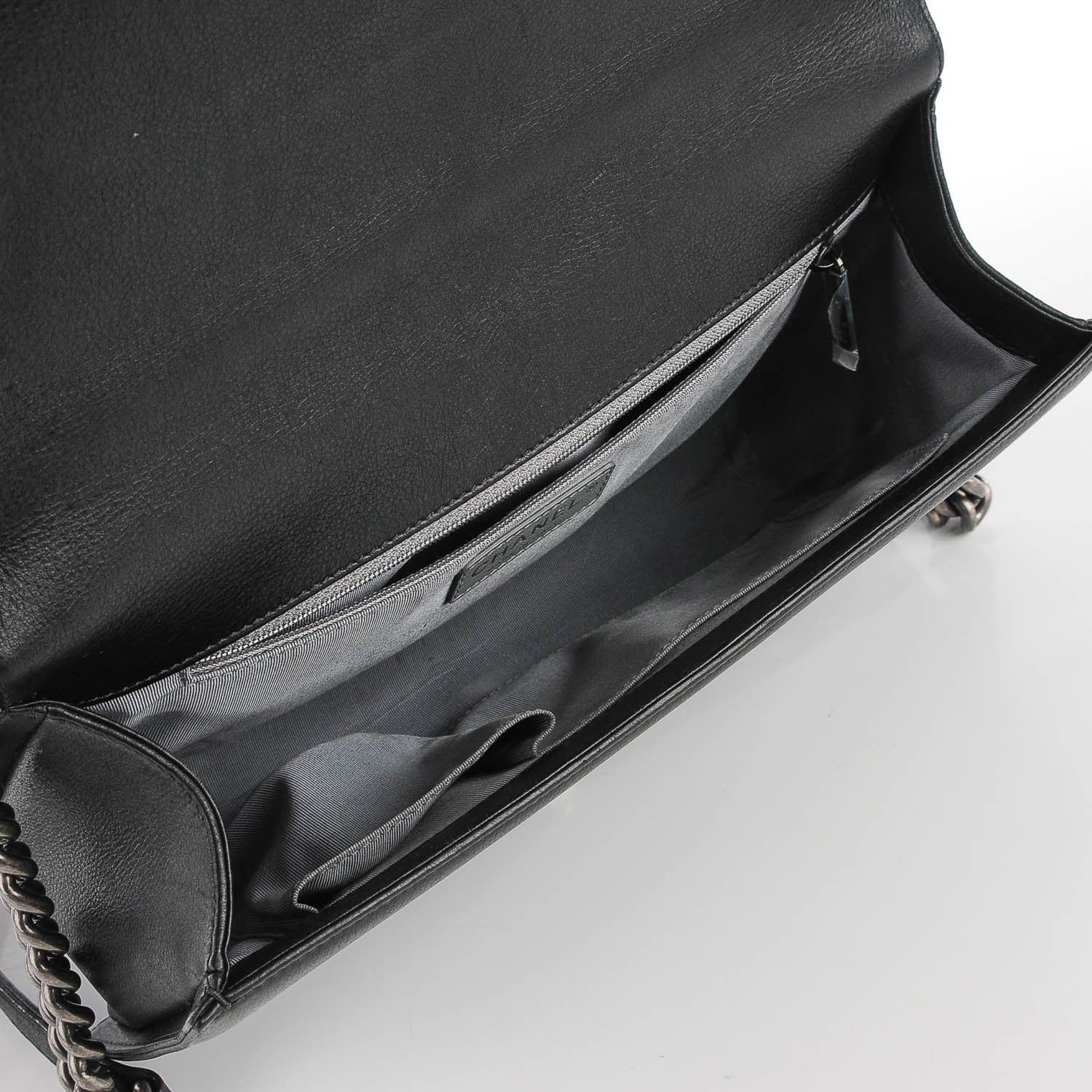 Chanel Metallic Calfskin Quilted New Medium Boy Flap Black 5 of 9