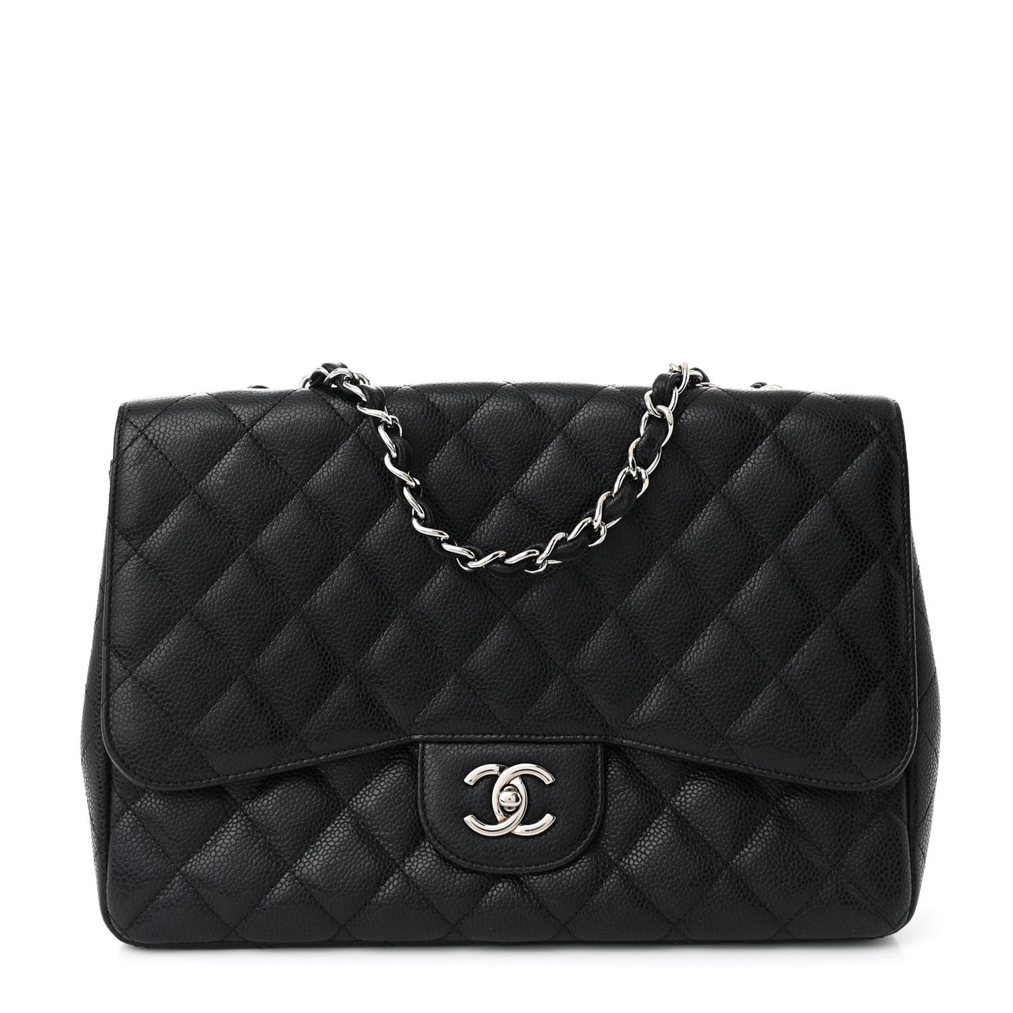 Caviar Quilted Jumbo Single Flap Black