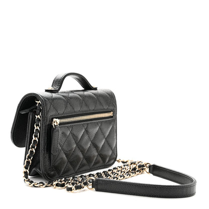 Chanel Caviar Quilted Business Affinity Clutch With Chain Black 3 of 12