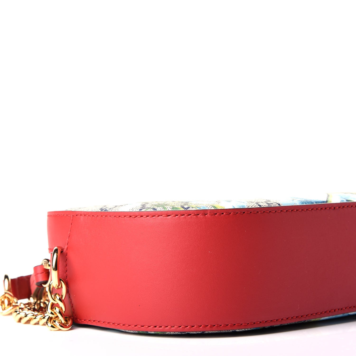 Gucci GG Supreme Monogram Blooms Mini Chain Shoulder Bag Beige Blue Navy Hibiscus Red 8 of 9