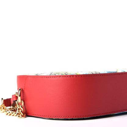 Gucci GG Supreme Monogram Blooms Mini Chain Shoulder Bag Beige Blue Navy Hibiscus Red 8 of 9