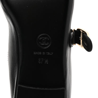 Chanel Lambskin Mary Jane Flats 37.5 Black 7 of 10