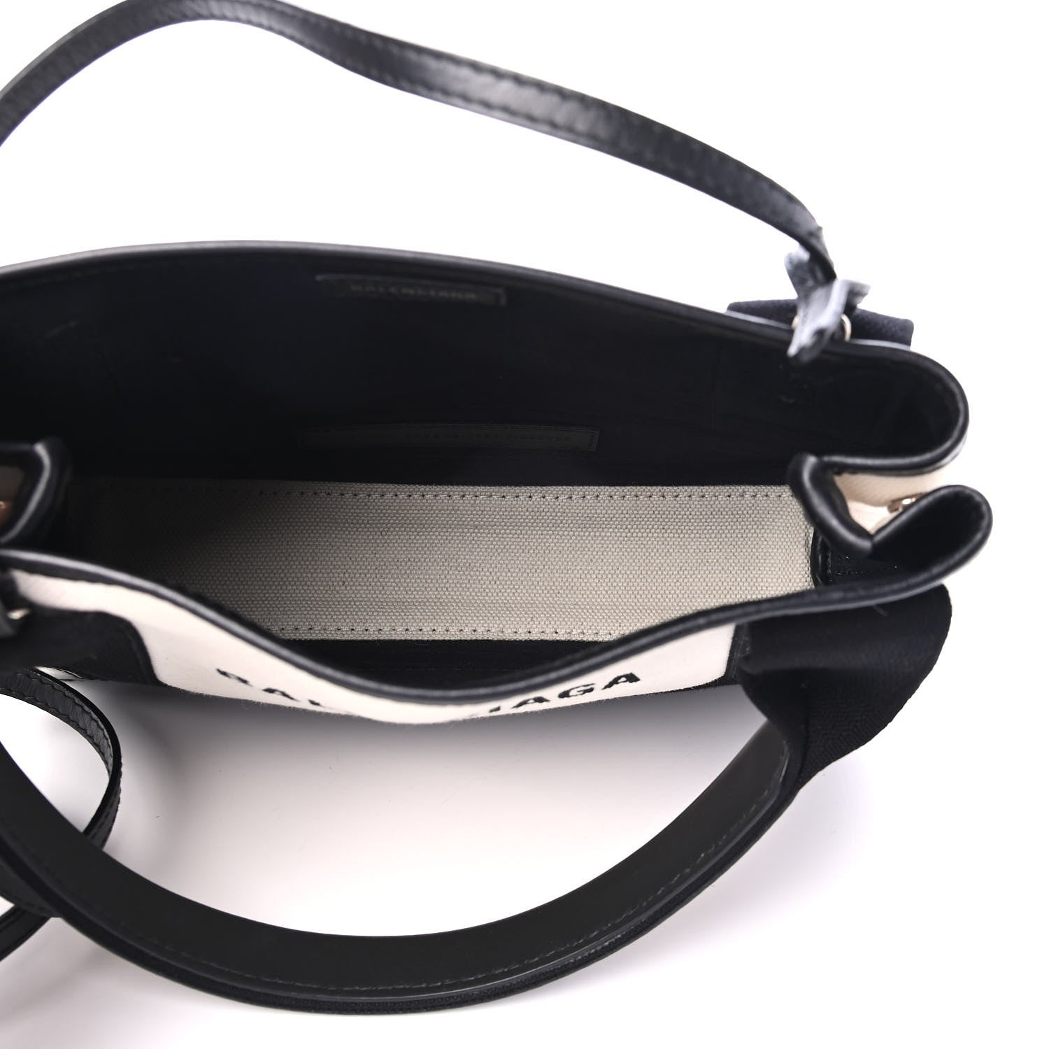 Balenciaga Cotton Canvas Calfskin Navy Cabas XS Natural Black 4 of 4