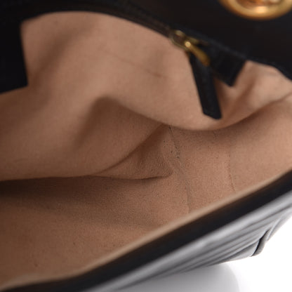 Gucci Calfskin Matelasse Small GG Marmont Shoulder Bag Black 9 of 16