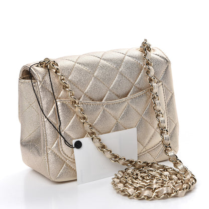 Chanel Metallic Lambskin Quilted Mini Square Flap Gold 3 of 10