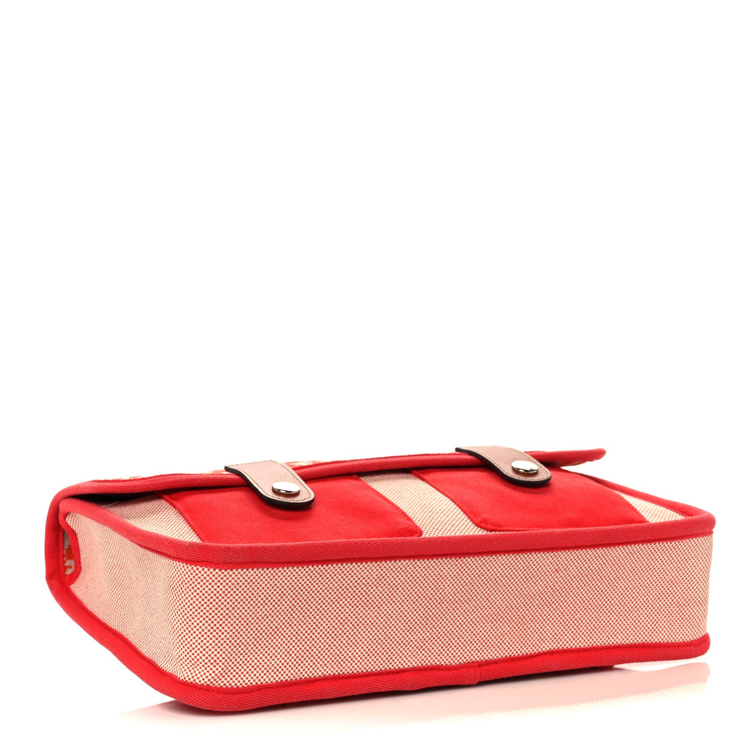 Hermes Toile Canvas Barenia Childrens Animaux Pixel Backpack Red White Orange 4 of 12