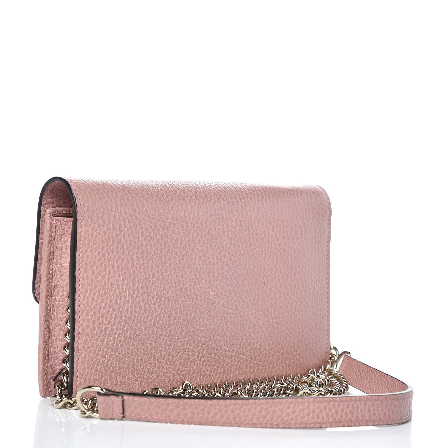 Gucci Dollar Calfskin Interlocking G Chain Wallet Soft Pink 3 of 10