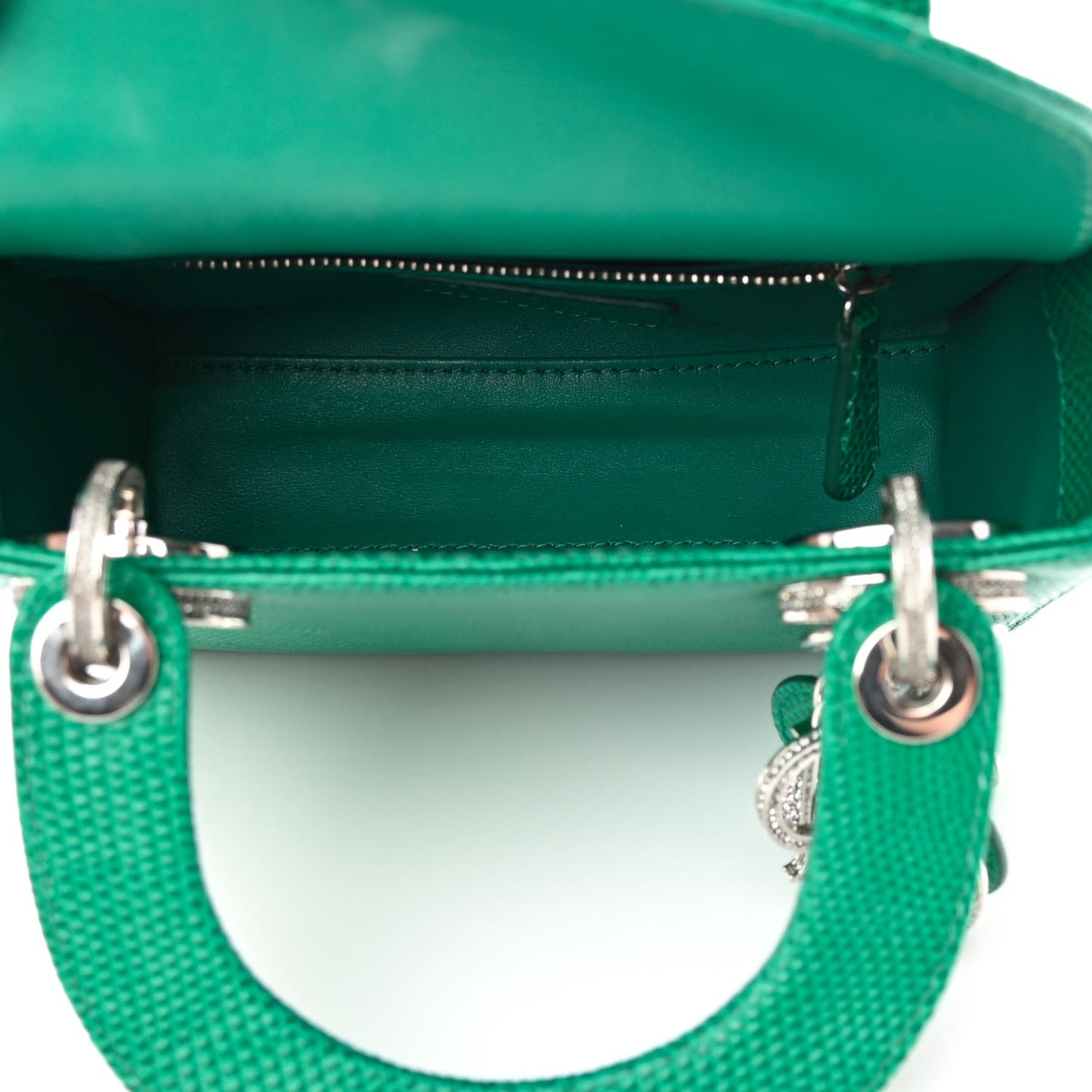 Lizard Swarovski Crystal Mini Lady Dior Green