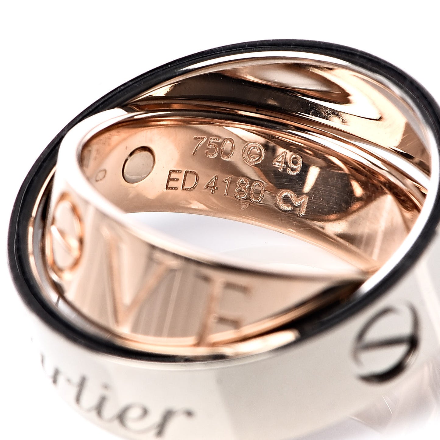18K White Pink Gold 5.5mm Astro LOVE Ring 49 4.75
