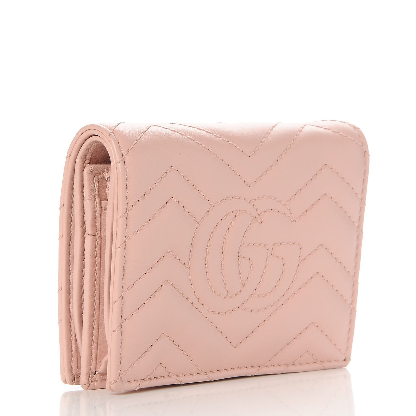Calfskin Matelasse GG Marmont Card Case Wallet Perfect Pink