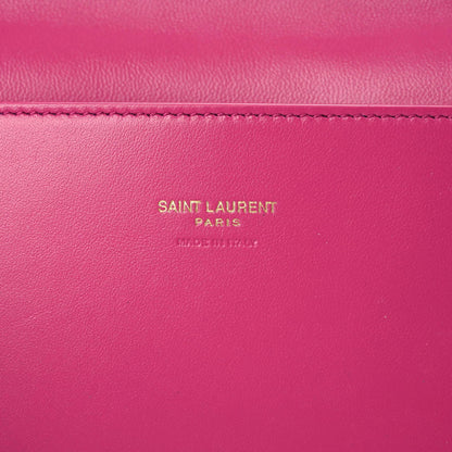Saint Laurent Smooth Calfskin Suede Medium Reversible Monogram Kate Satchel Rose Rubis 11 of 19