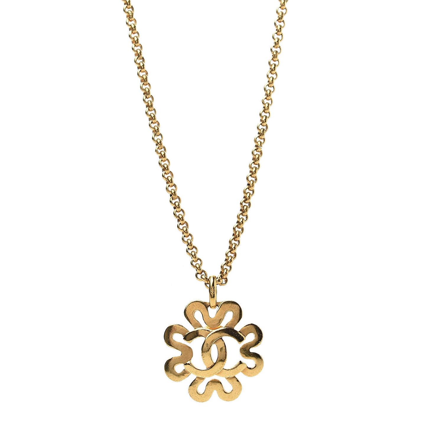 CC Chain Pendant Necklace Gold