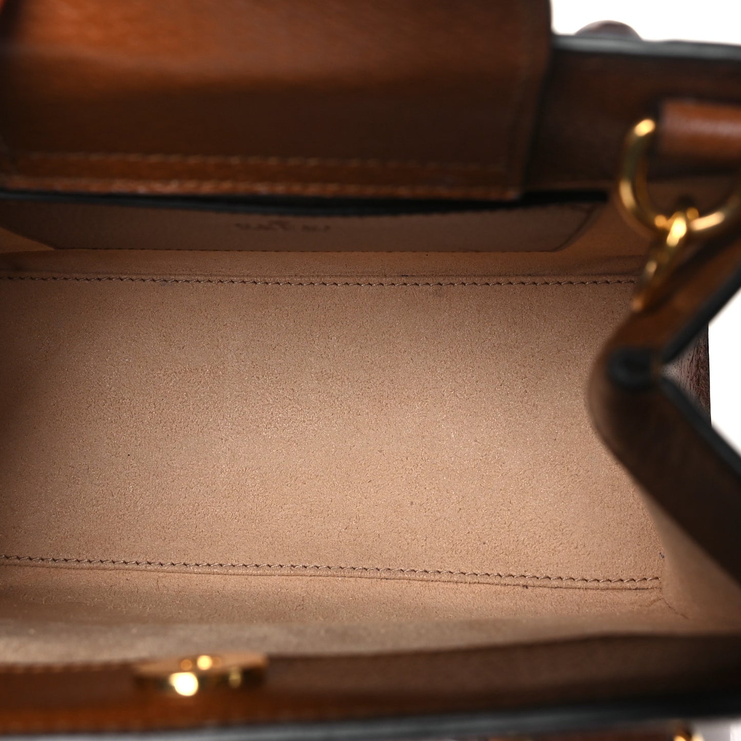 Textured Dollar Calfskin Web Mini Diana Tote Bag Cuir Black