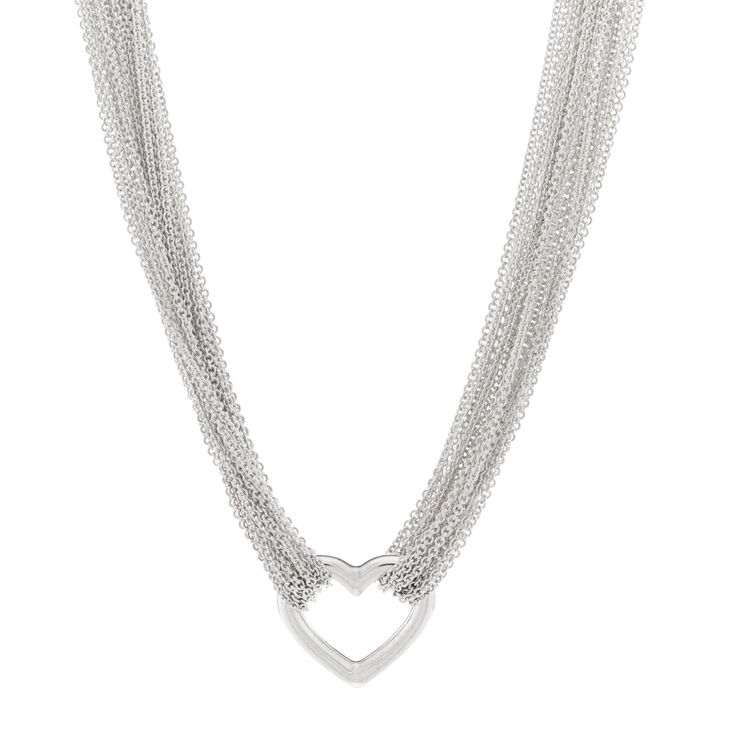 Sterling Silver Heart Mesh Necklace