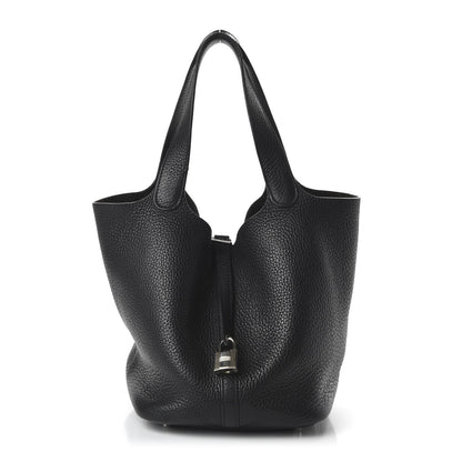 Hermes Taurillon Clemence Picotin Lock 22 MM Black 1 of 9