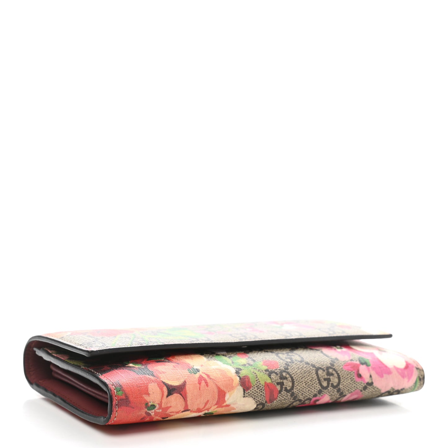 GG Supreme Monogram Blooms Continental Wallet Beige Multicolor Dry Rose