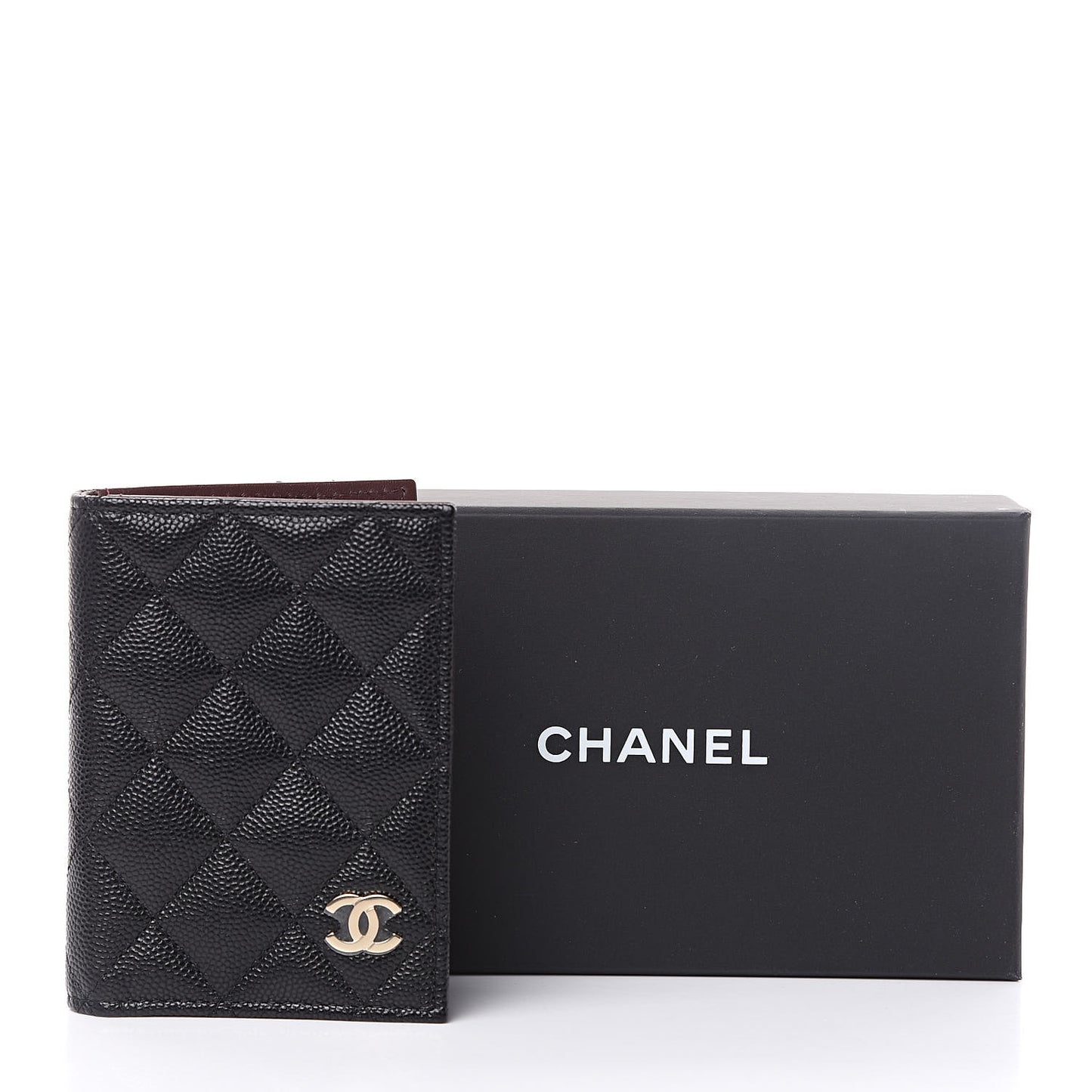 Caviar Quilted Card Holder Wallet Black