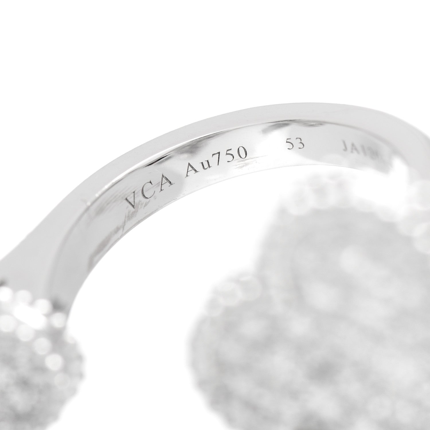 Van Cleef & Arpels 18K White Gold Diamond Magic Alhambra Between the Finger Ring 53 6.25 4 of 5