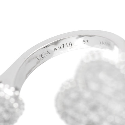 Van Cleef & Arpels 18K White Gold Diamond Magic Alhambra Between the Finger Ring 53 6.25 4 of 5