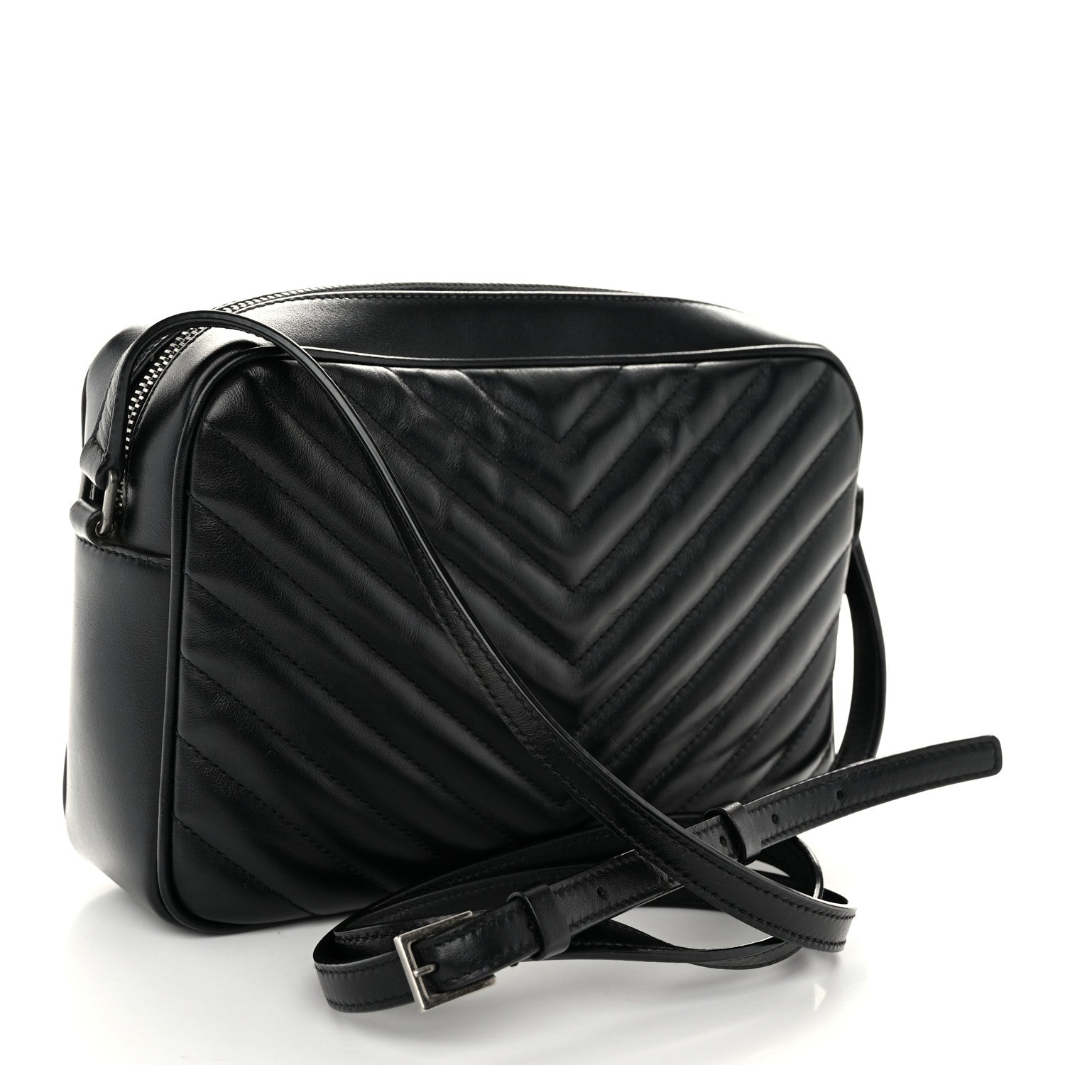 Saint Laurent Calfskin Matelasse Monogram Lou Camera Bag Black 3 of 10