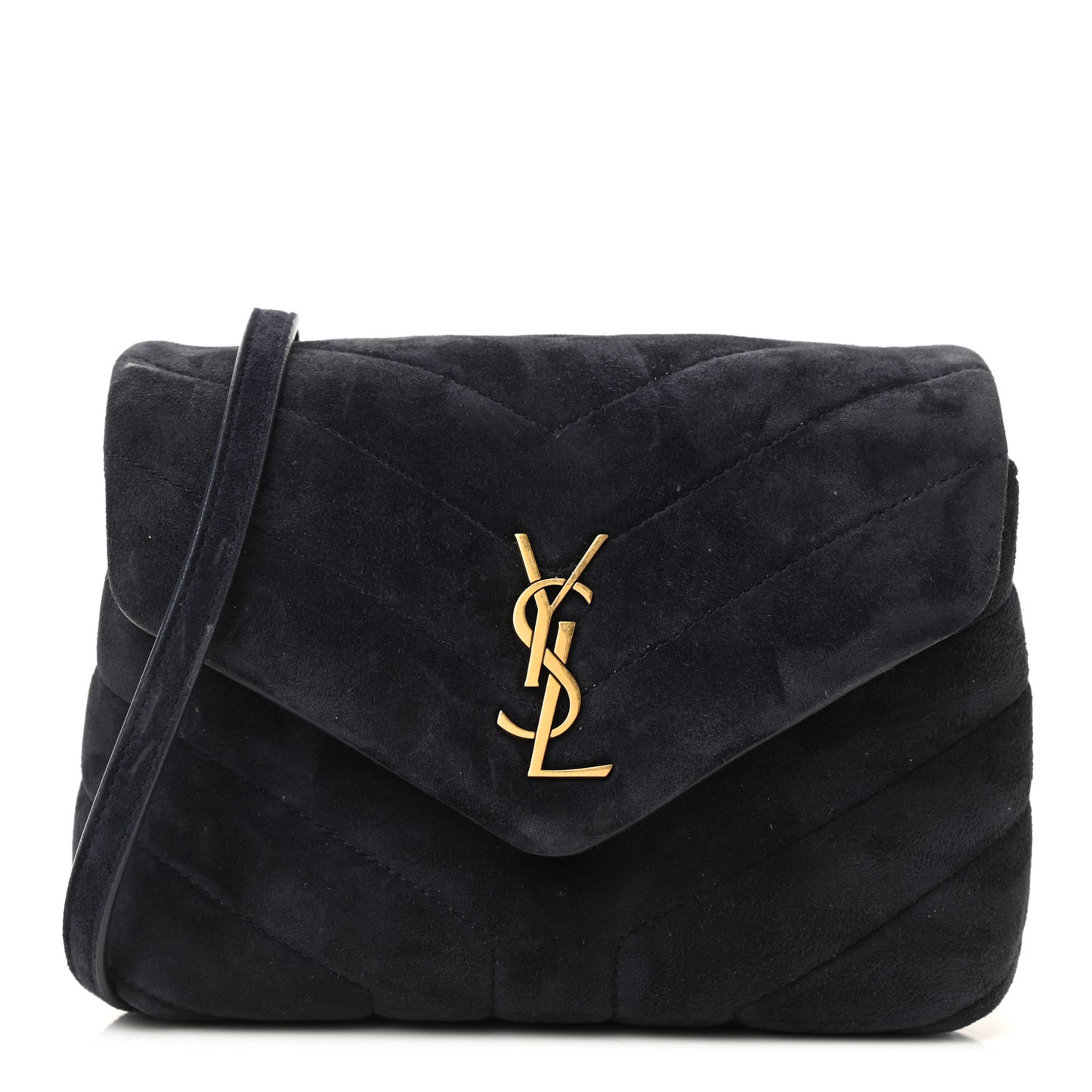 Suede Toy Loulou Shoulder Bag Deep Marine