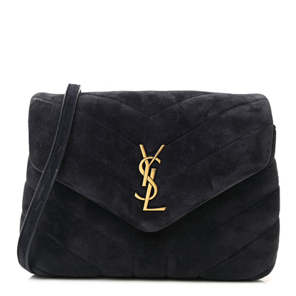 Saint Laurent Suede Toy Loulou Shoulder Bag Deep Marine 1 of 11
