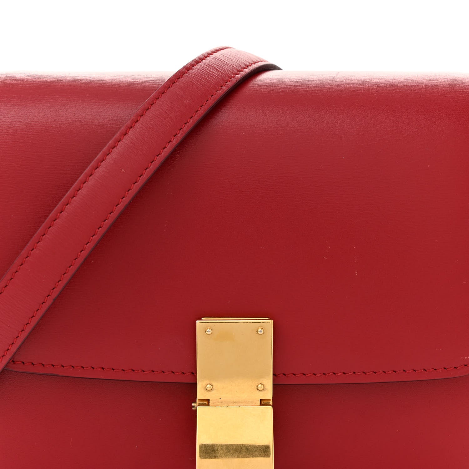 Celine Smooth Calfskin Small Classic Box Flap Bag Red 8 of 16