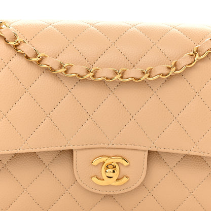 Chanel Caviar Quilted Medium Double Flap Beige Clair 8 of 11